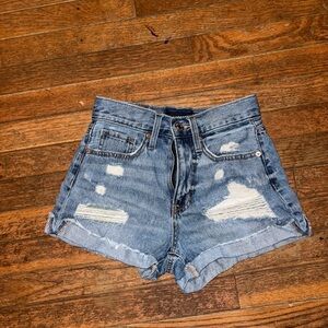 Aeropostale Light Blue Distressed Jean Shorts